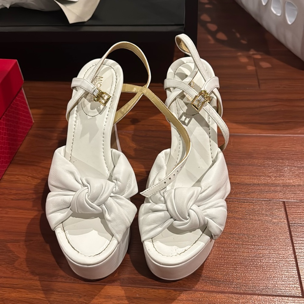 White wedding heels